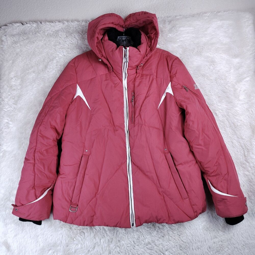 ZeroXposur Womens L Ski Jacket Hooded Insulated Winter Coat Pink